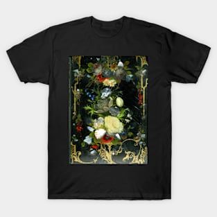 Victorian Flowers Inlaid Mother Of Pearl Design T-Shirt